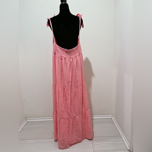 Zara tiered cotton long dress,voluminous, bubblegum pastel 2023 designer XXL - Picture 7 of 8
